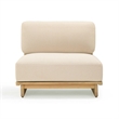 Pemberly Row Contemporary Cream Outdoor Upholstered Lounge Chair