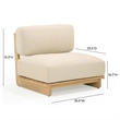 Pemberly Row Contemporary Cream Outdoor Upholstered Lounge Chair