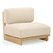 Pemberly Row Contemporary Cream Outdoor Upholstered Lounge Chair