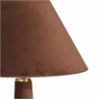 Pemberly Row Contemporary Accent Chocolate Brown Velvet Floor Lamp