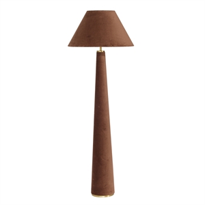 Pemberly Row Contemporary Accent Chocolate Brown Velvet Floor Lamp