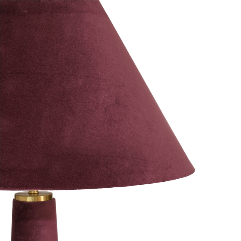 Pemberly Row Contemporary Accent Burgundy Finish Velvet Floor Lamp