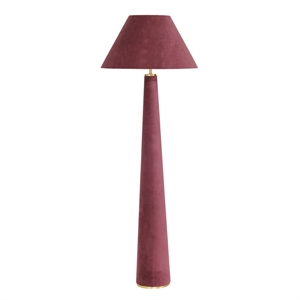 Pemberly Row Contemporary Accent Burgundy Finish Velvet Floor Lamp