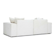 Pemberly Row Contemporary Cream Chenille Basketweave Modular Loveseat