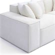 Pemberly Row Contemporary Cream Chenille Basketweave Modular Loveseat