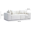 Pemberly Row Contemporary Cream Chenille Basketweave Modular Loveseat