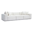 Pemberly Row Contemporary Cream Chenille Basketweave Modular Sofa