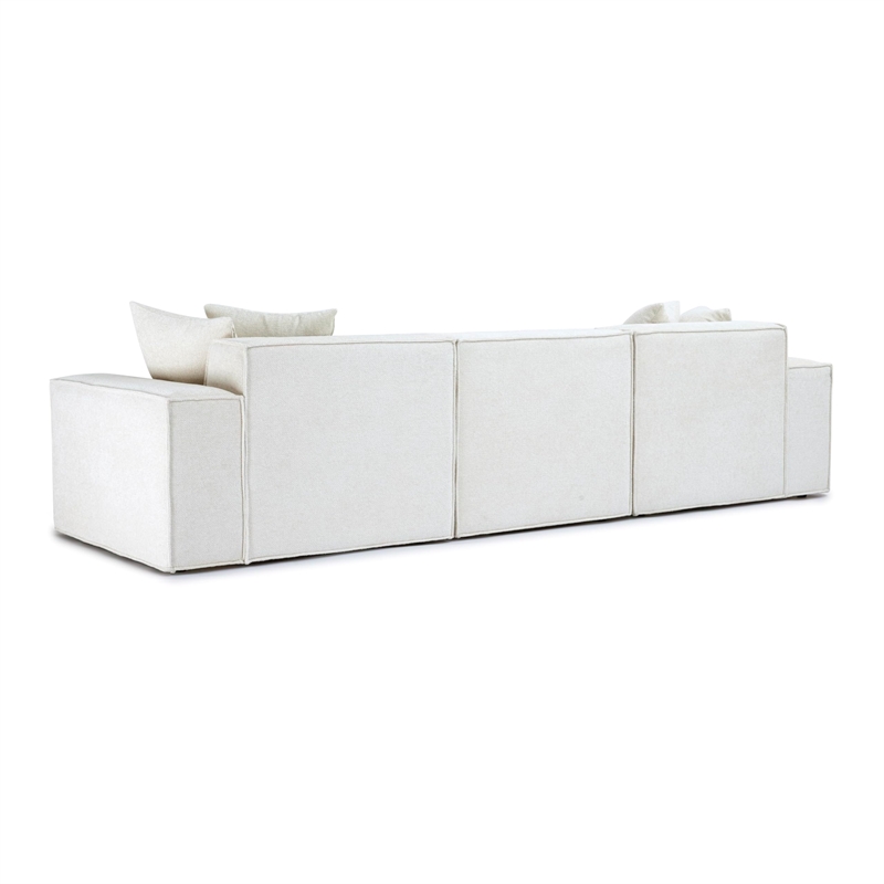 Pemberly Row Contemporary Cream Chenille Basketweave Modular Sofa