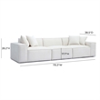 Pemberly Row Contemporary Cream Chenille Basketweave Modular Sofa