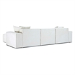 Pemberly Row Contemporary Cream Chenille Basketweave Modular Sectional
