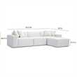 Pemberly Row Contemporary Cream Chenille Basketweave Modular Sectional