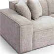 Pemberly Row Contemporary Taupe Chenille Basketweave Modular Loveseat