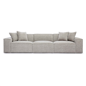 Pemberly Row Contemporary Taupe Chenille Basketweave Modular Sofa