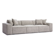 Pemberly Row Contemporary Taupe Chenille Basketweave Modular Sofa