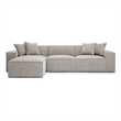 Pemberly Row Contemporary Taupe Chenille Basketweave Modular Sectional