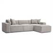Pemberly Row Contemporary Taupe Chenille Basketweave Modular Sectional