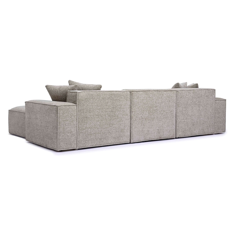 Pemberly Row Contemporary Taupe Chenille Basketweave Modular Sectional