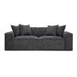 Pemberly Row Contemporary Charcoal Chenille Basketweave Modular Loveseat