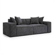 Pemberly Row Contemporary Charcoal Chenille Basketweave Modular Loveseat