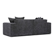 Pemberly Row Contemporary Charcoal Chenille Basketweave Modular Loveseat