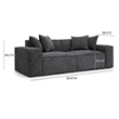 Pemberly Row Contemporary Charcoal Chenille Basketweave Modular Loveseat