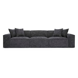 Pemberly Row Contemporary Charcoal Chenille Basketweave Modular Sofa