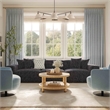 Pemberly Row Contemporary Charcoal Chenille Basketweave Modular Sofa