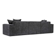 Pemberly Row Contemporary Charcoal Chenille Basketweave Modular Sofa