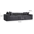 Pemberly Row Contemporary Charcoal Chenille Basketweave Modular Sofa