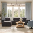 Pemberly Row Charcoal Chenille Basketweave Modular Sectional