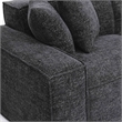 Pemberly Row Charcoal Chenille Basketweave Modular Sectional