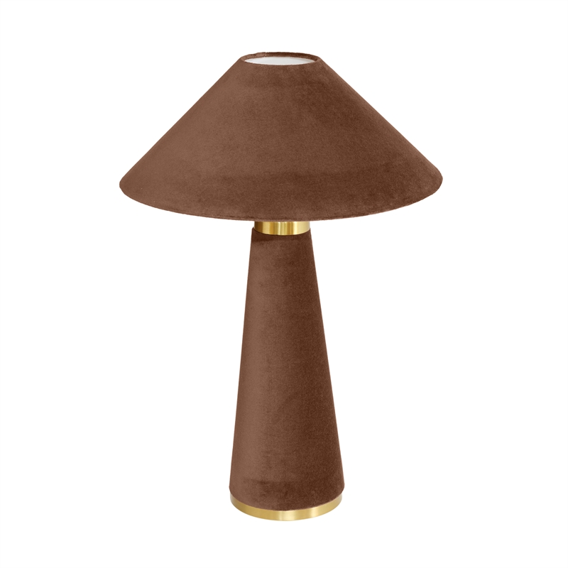Pemberly Row Contemporary Accent Chocolate Brown Velvet Table Lamp