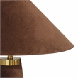Pemberly Row Contemporary Accent Chocolate Brown Velvet Table Lamp