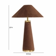 Pemberly Row Contemporary Accent Chocolate Brown Velvet Table Lamp