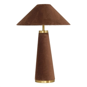 Pemberly Row Contemporary Accent Chocolate Brown Velvet Table Lamp