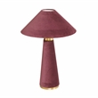 Pemberly Row Contemporary Accent Burgundy Finish Velvet Table Lamp