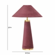 Pemberly Row Contemporary Accent Burgundy Finish Velvet Table Lamp