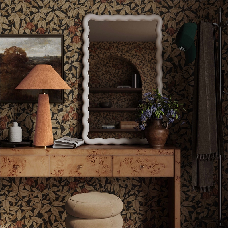 Pemberly Row Contemporary Accent Terracotta Velvet Table Lamp