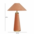 Pemberly Row Contemporary Accent Terracotta Velvet Table Lamp