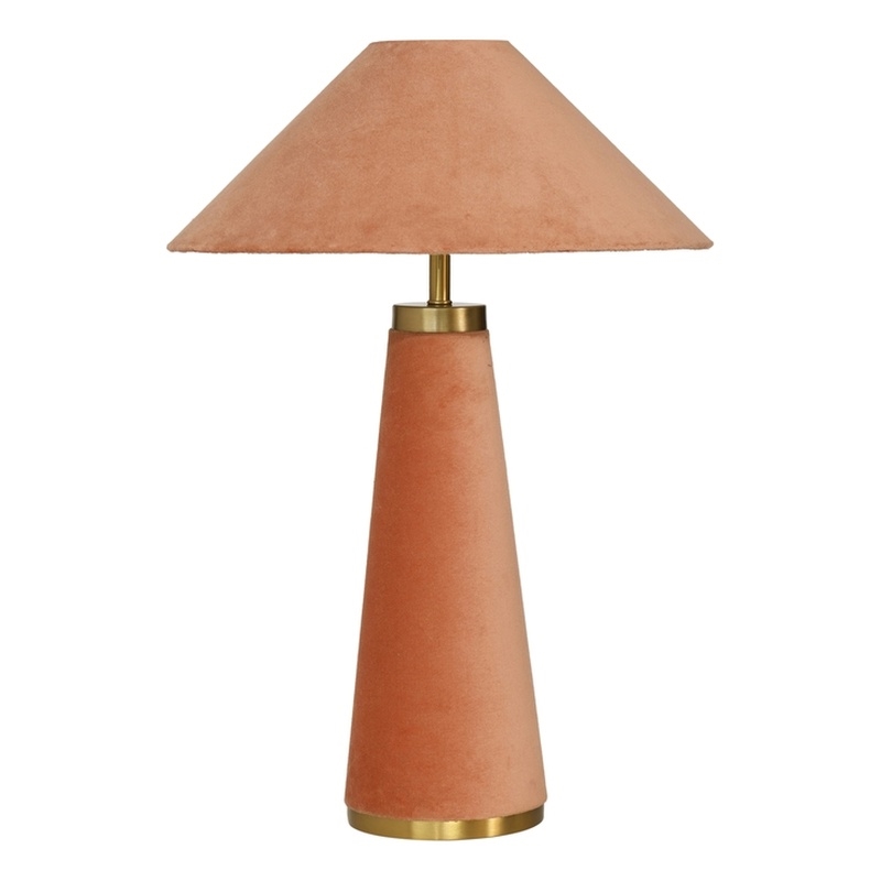 Pemberly Row Contemporary Accent Terracotta Velvet Table Lamp