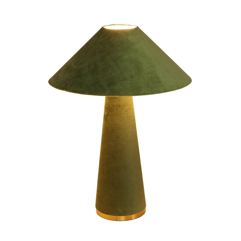 Pemberly Row Contemporary Accent Moss Green Velvet Table Lamp