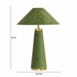Pemberly Row Contemporary Accent Moss Green Velvet Table Lamp