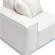 Pemberly Row Contemporary Cream Chenille Basketweave LAF Corner Chair