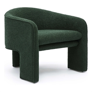 Pemberly Row Contemporary Accent Forest Green Boucle Accent Chair