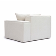 Pemberly Row Contemporary Cream Chenille Basketweave RAF Corner Chair