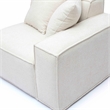 Pemberly Row Contemporary Cream Chenille Basketweave RAF Corner Chair