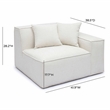 Pemberly Row Contemporary Cream Chenille Basketweave RAF Corner Chair