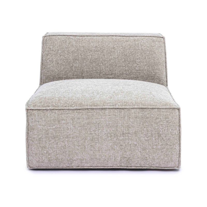 Pemberly Row Contemporary Taupe Chenille Basketweave Armless Chair