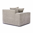 Pemberly Row Contemporary Taupe Chenille Basketweave LAF Corner Chair