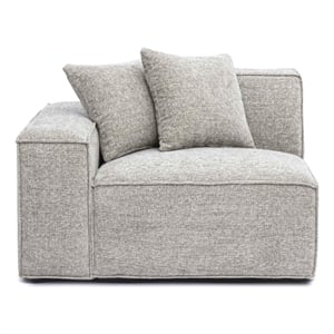 Pemberly Row Contemporary Taupe Chenille Basketweave LAF Corner Chair